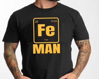 Iron Man Science T-Shirt – Nerdy Chemistry Elements Tee