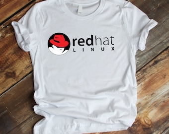 Redhat Linux T-Shirt: Open Source OS, Penguin Tux Tee