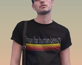 Retro logo Linux slogan T-shirt
