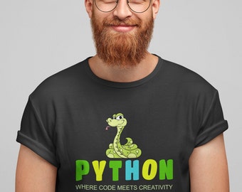 Python Where Code Meets Creativity T-Shirt Programmer tee