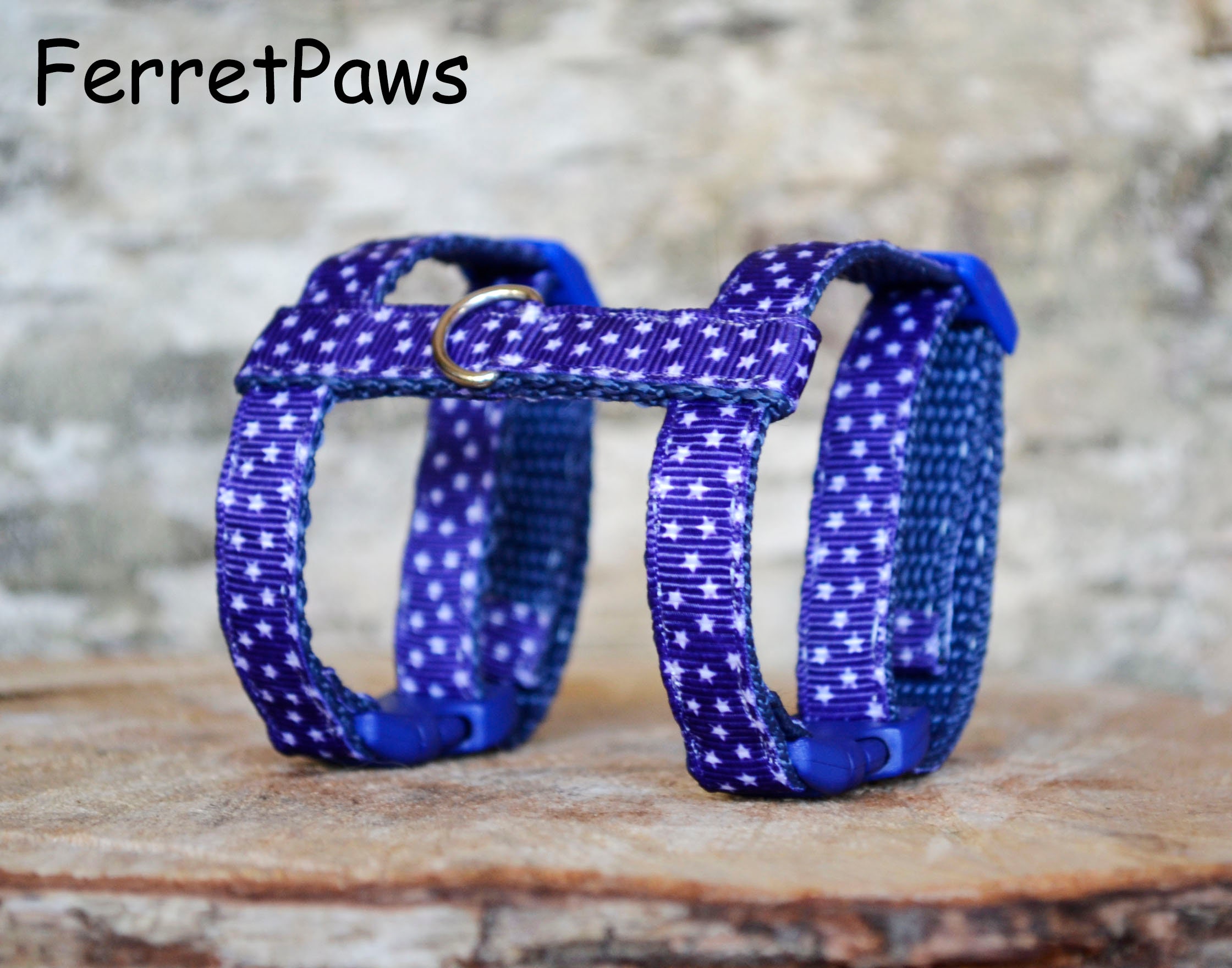 Ferret harness and leash blue star