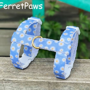 Ferret Harness White Flowers Adjustable