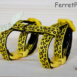 Ferret Harness Yellow with Wings Animal Print