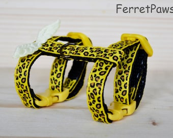 Ferret Harness Yellow with Wings Animal Print