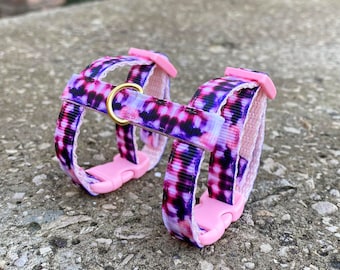 Ferret Harness Abstract Adjustable Pink Purple Pet Harness Leash Collar