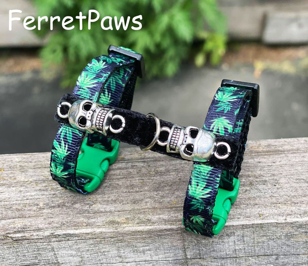 Ferret Harness Weed Skull Green Adjustable Etsy