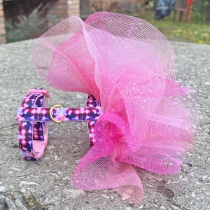 Ferret Harness with Tutu Abstract Pink Cubes Leash Collar Pet