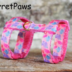 Ferret Harness Maple Leafs Pink Purple Adjustable