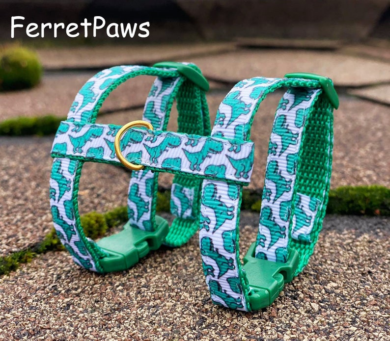 Ferret Harness Adjustable Dino Dinosaur Etsy UK