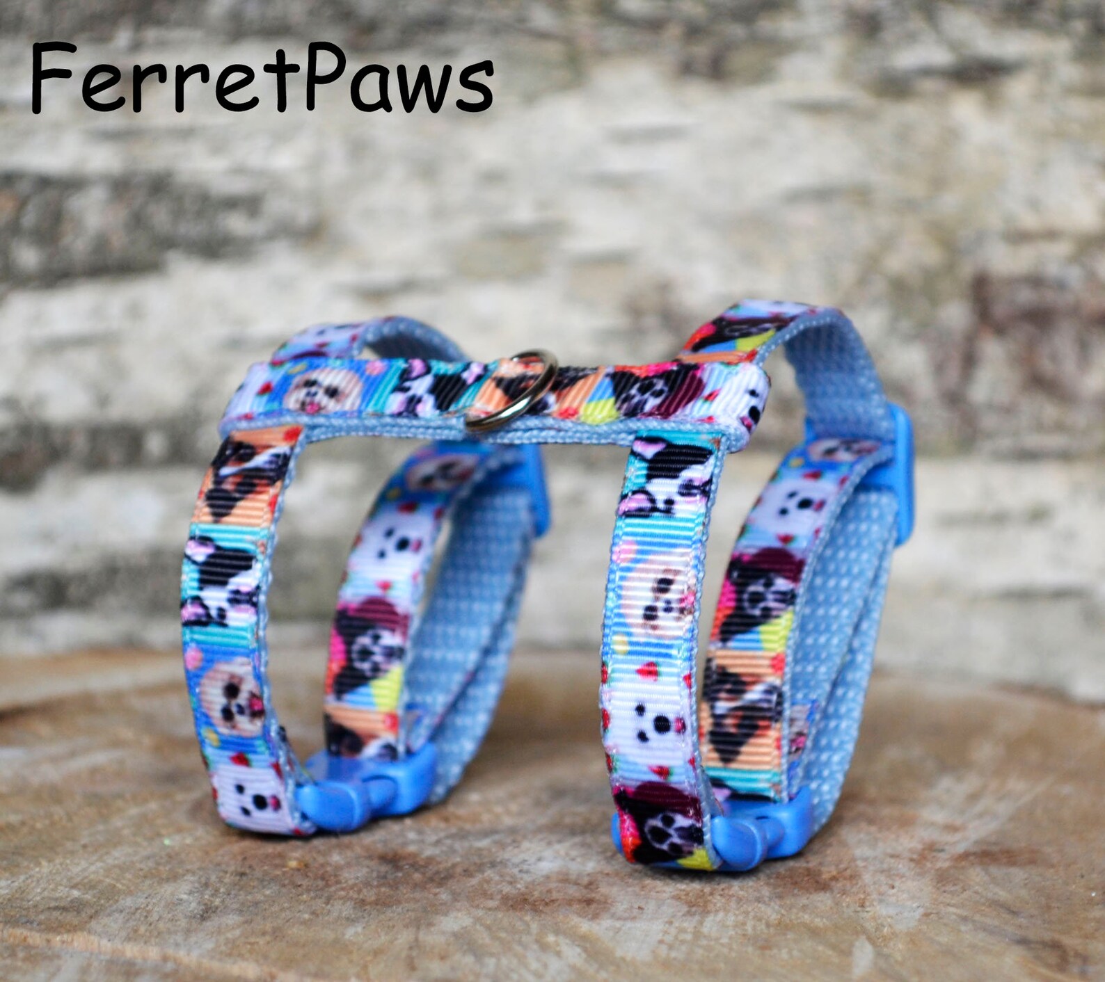 Ferret Harness Dog Print Adjustable Etsy