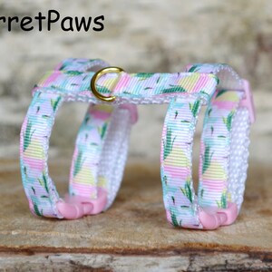 Ferret Harness White Flamingo Adjustable