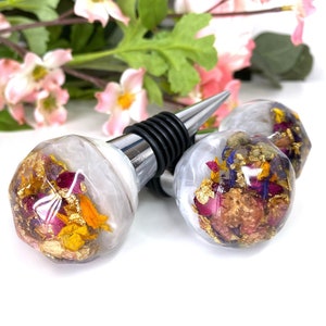 Flessenstop hars met gedroogde bloemen, uniek nieuw huiscadeau, barwagenaccessoires, wijnproeverijcadeau, wijnstopgunsten, vrijgezellencadeau