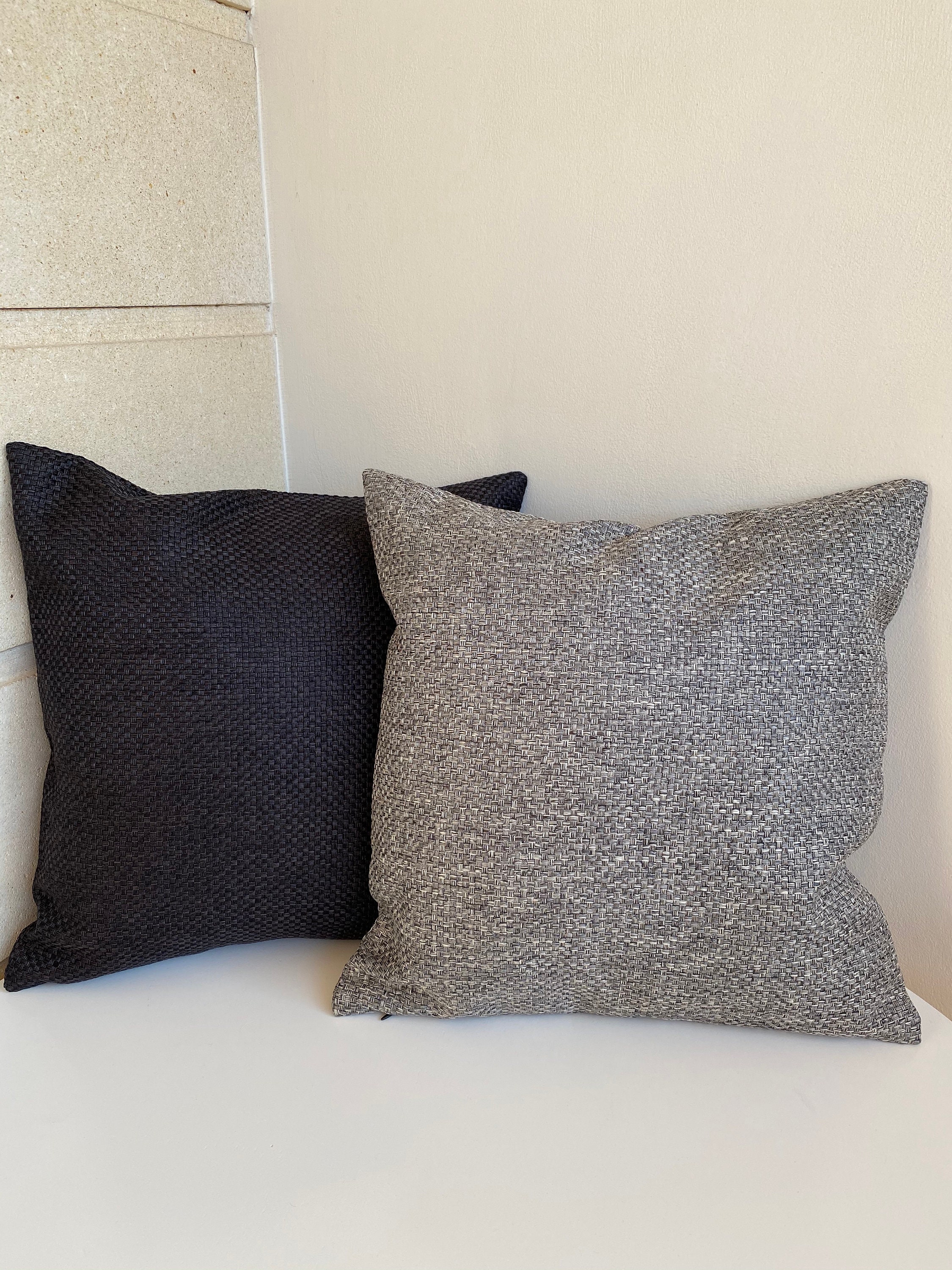 Black Cushion Cover Grey Cushion cover Couch Cushions Etsy