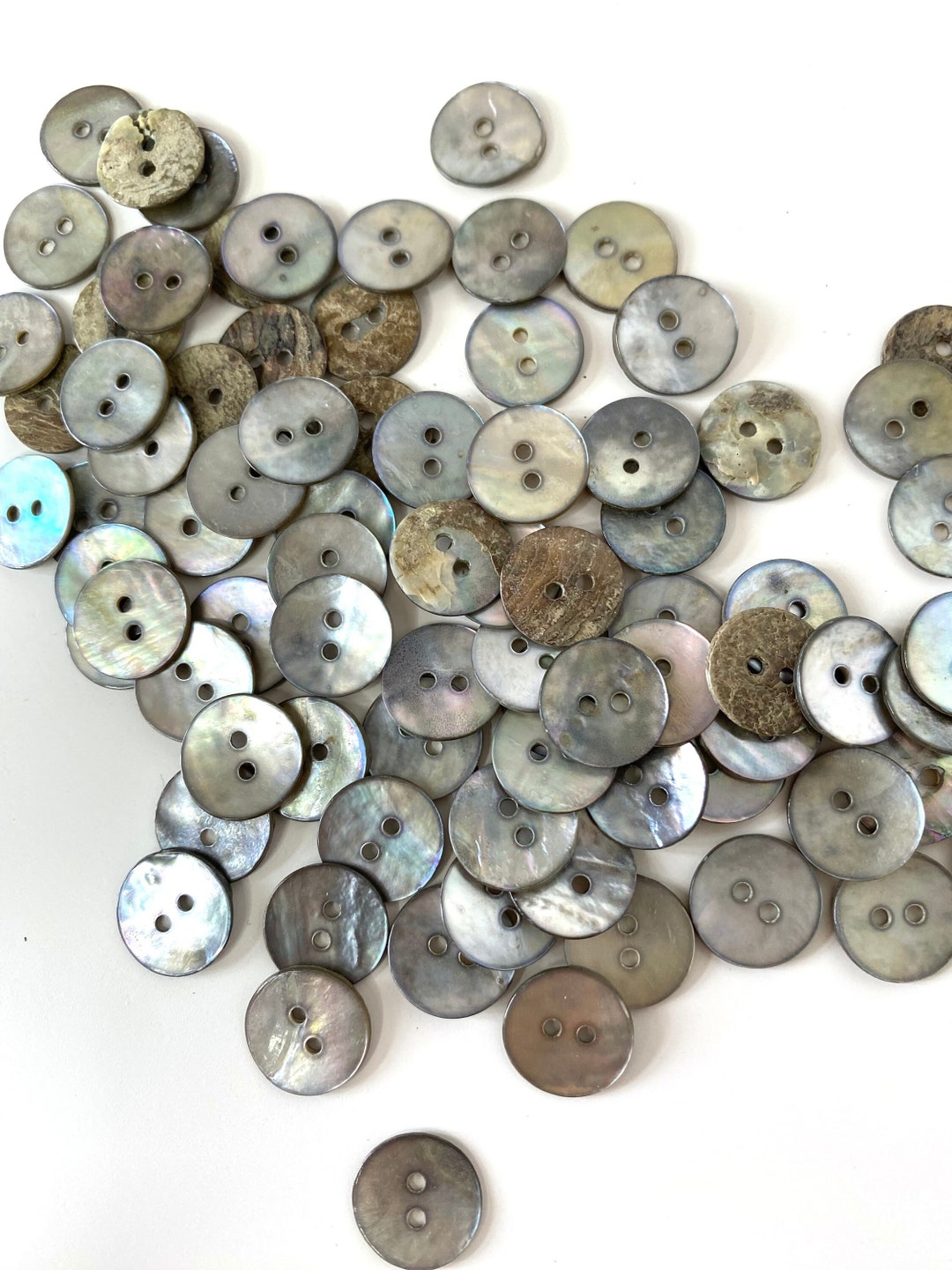 12mm Mother of Pearl Buttons, Natural Shell Buttons for Sewing ...