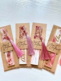 Resin Bookmark with dried rose flowers and gold leaf, Personalised bookmark, Pink unique gift for her, Book lover gift, Christmas gift ideas