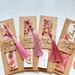Resin Bookmark with dried rose flowers and gold leaf, Personalised bookmark, Pink unique gift for her, Book lover gift, kids party favours 