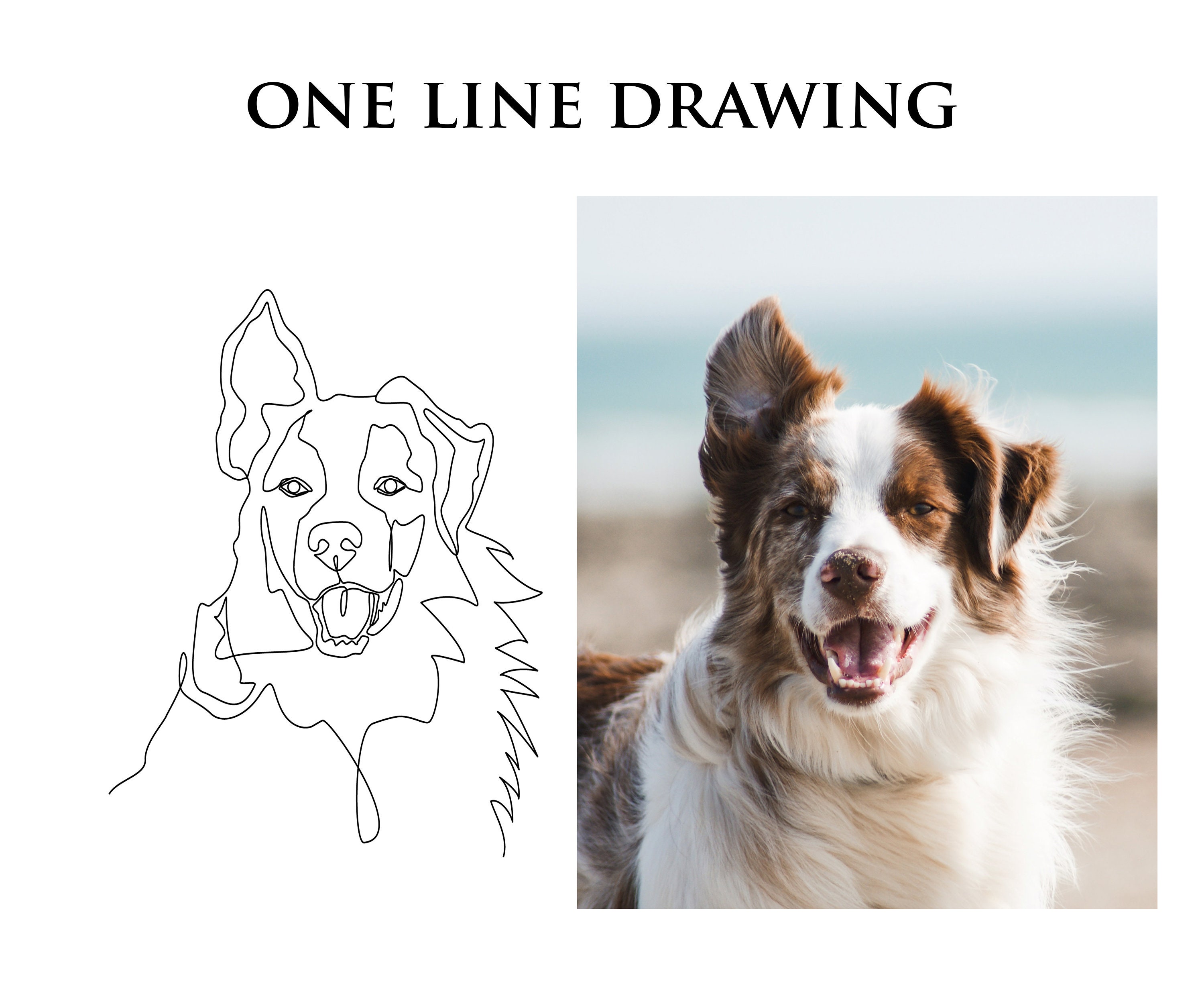 Custom drawing from photo draw my dog paint a picture Etsy