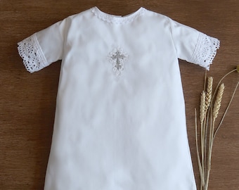 Baby Satin Christening Gown, White Color, Baptism For Boy or Girl, Baptism Christening Outfit, Set, Personalized, Embroidery, Collection A10