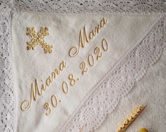 Personalized Baptism Hooded Towel, Christening Baby Towel, Baptism Boy Towel, Baptism Girl Towel, Embroidered, Baptism Newborn Towel, A2702