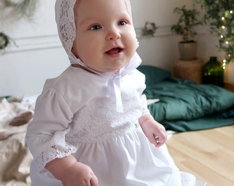 Heirloom Baby Christening Gown with Italian Lace