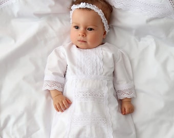 Baptism Gown, White Color, Embroidery Personalization, Baptism Outfit Collection Angelsky A3202