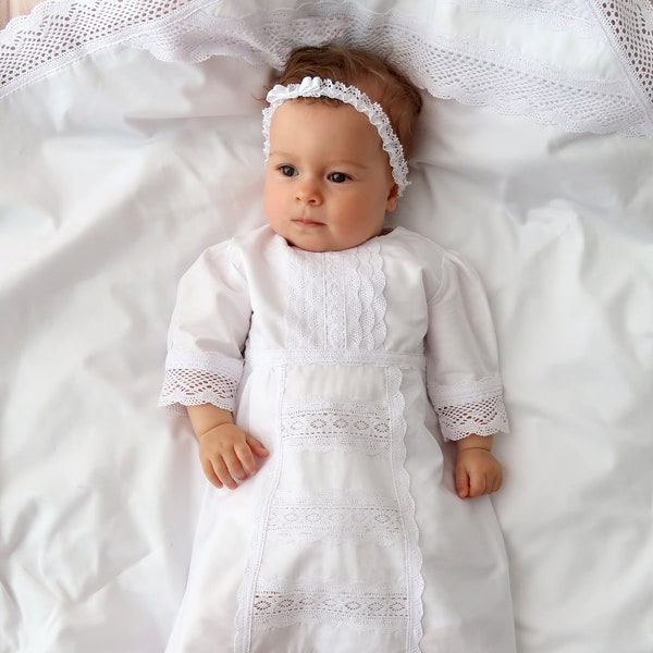 Vestido de Bautismo, Color Blanco, Personalización de Bordado, Colección de Trajes de Bautismo Angelsky A3202