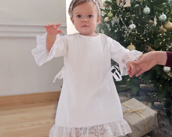 Warm Terry Cotton Baby Dress with Monogram Towel – Ceremony & Coming Home Set