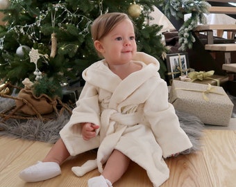 Elegant Baby Bathrobe Personalized Soft Pure Terry Cotton Hooded Monorgammed Gift For Kids Baby Shower Gift for Girl Boy Kids Present 2712
