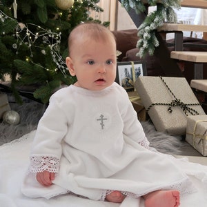 Warm Baptism Outfit Terry Cotton Christening Gown Baby Terry Towel Baptism Gift Godmother Gift Baptism Set Personalized Baptism Newborn 2704 Etsy