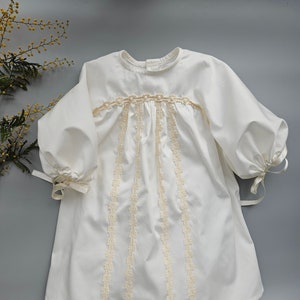 Baptism Baby Girl Gown Outfit Christening Dress Milky Satin Dress Lace  Blessing Dress Birthday Infant Newborn Baptismal Solemn Gift 6900