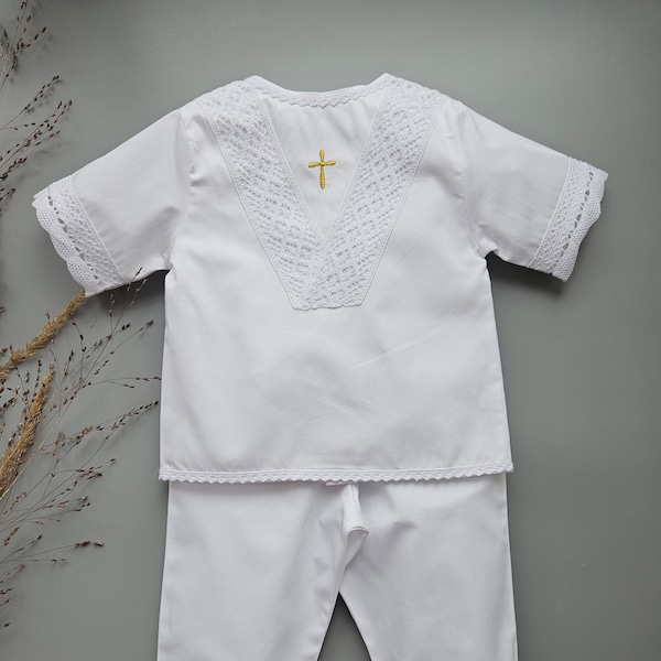 Christening Boy Outfit Baptism Boy Outfit White Personalized Blessing Boy Set Newborn Boy Outfit Gold Thread Baby Boy Suit Baptism Gift 62