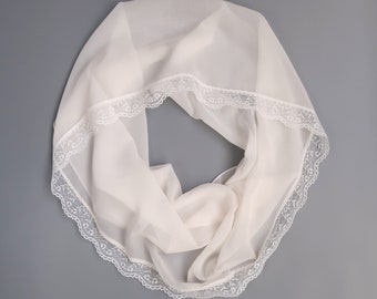 Ivory Silk Chapel Veil Mantilla: Lace Catholic Church Veil