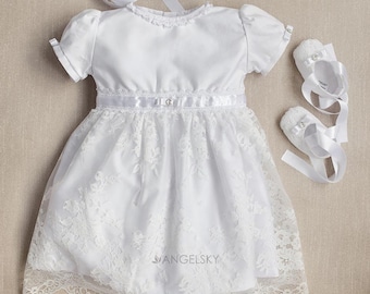 Lace Christening Dress: Victorian Style Cotton Baptism Outfit