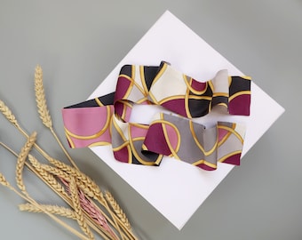 Pure Silk Hair Scarf: Skinny Neckerchief, Ponytail Streamer, Handbag Ribbon