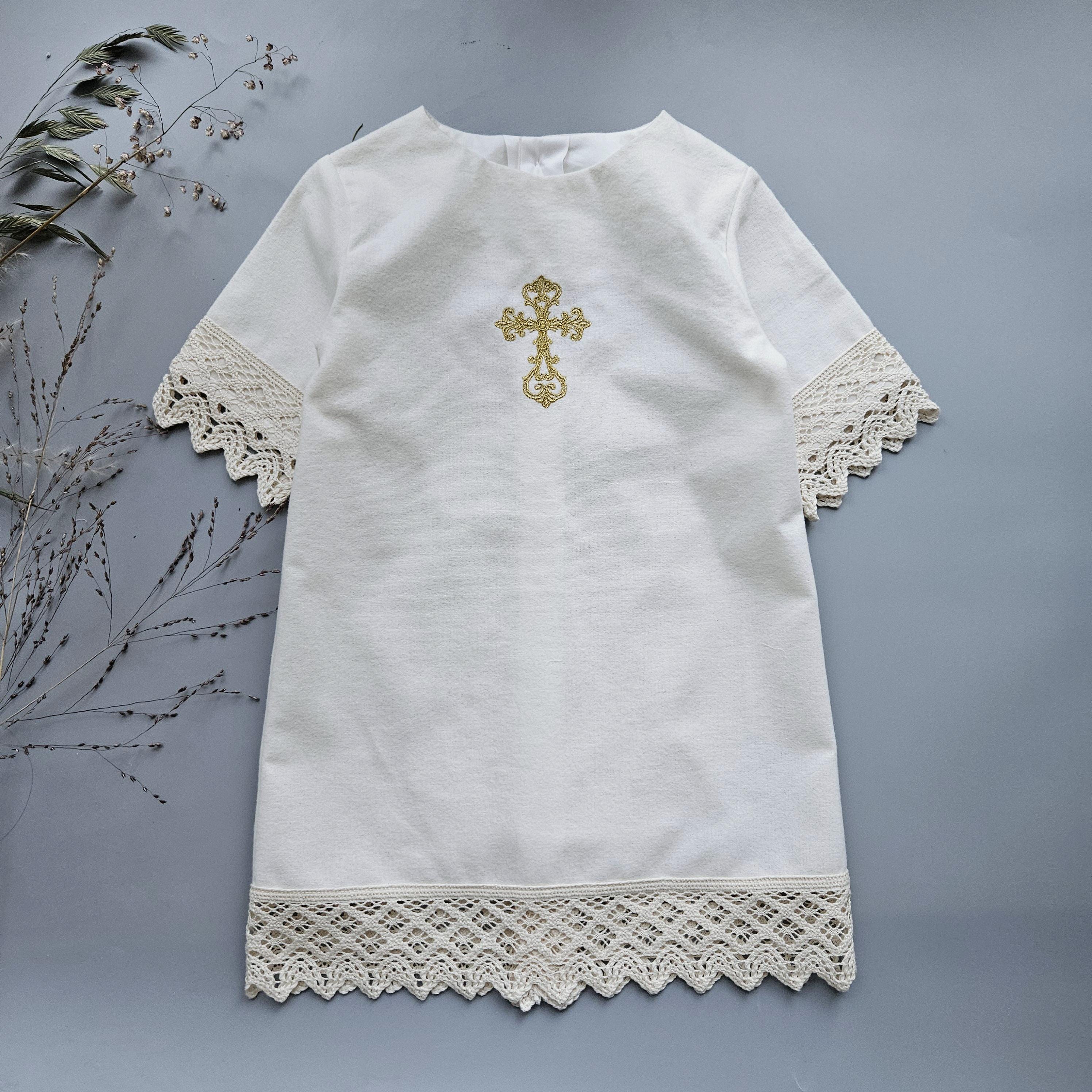 Warm Flannel Christening Gown Soft Baptism Outfit Dress Baby Robe