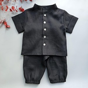 Solem Boy Reines Leinen Outfit Taufjunge Schwarz Blessing Boy Set Von Hemdhose Neugeborenen Baby Jungen Anzug Taufe Geschenk Gastgeschenke 8500
