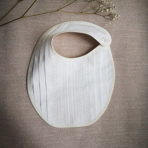 Communion Milky Lace Bib Pure Fine Cotton for Baptism Christening Birthday Baby Shower Gift Favors