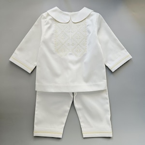 Milky Cotton Baby Boy Suit: Christening Baptism Outfit