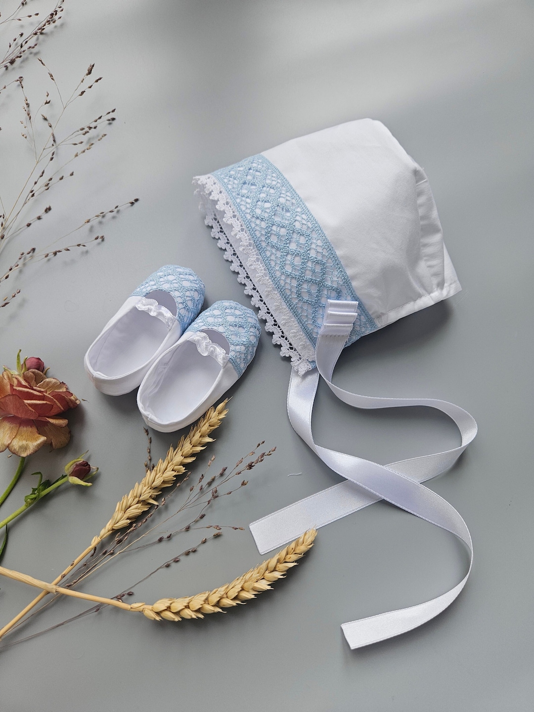 Semi-Paisley 3-Piece Baptism Suit w/ Hat