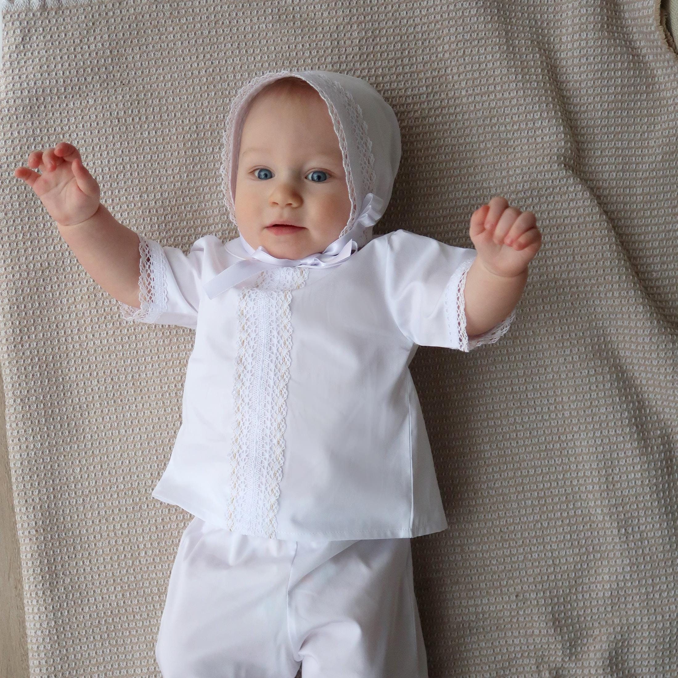 FYMNSI Vestito Battesimo Bimba 3-6 Mesi Con Fascia, Senza Schiena, Ricamo Fiori, Gonna 6 Strati, Oro + Pizzo