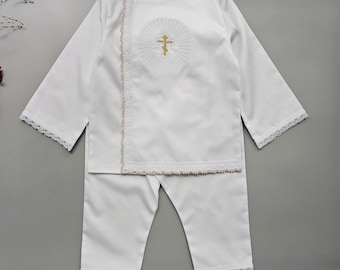 Christening Outfit – Baby Boy Suit Byzantine Cross | Blessing Outfit