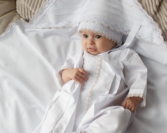 Christening Baby Gown, Baptism Gown, Baptism Boy Gown, Baptism Girl Gown, Baptism Set, Newborn Gown, Christening Set, Blessing Outfit, A2202