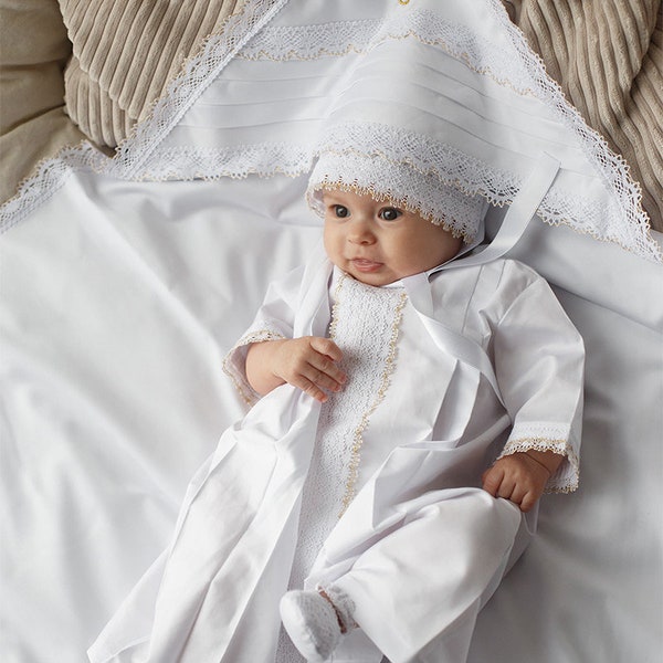 Christening Baby Gown, Baptism Gown, Baptism Boy Gown, Baptism Girl Gown, Baptism Set, Newborn Gown, Christening Set, Blessing Outfit, A2202