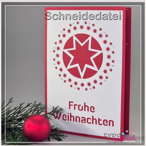 Christmas card plotter file with star | Folded card B6 | DIY Christmas greeting