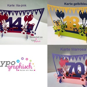 Pop-up Card zum Geburtstag, personalisiert Bild 4