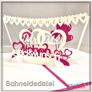 Plotterdatei: Pop-up-Karte „Hochzeit“ – Für den schönsten Tag im Leben!