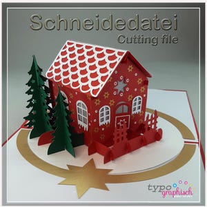 Cutting file for the magical "Christmas House" pop-up card with integrated stand! **English version included **