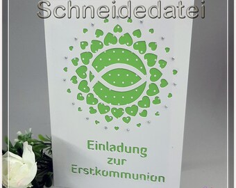 Plotterdatei: Einladung zur Erstkommunion FISCH