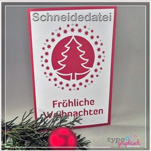 Christmas card plotter file with Christmas tree | Folded card B6 | DIY Christmas greeting