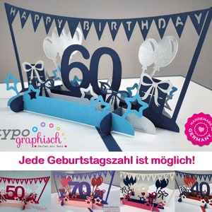 Pop-up Card zum Geburtstag, personalisiert Bild 1